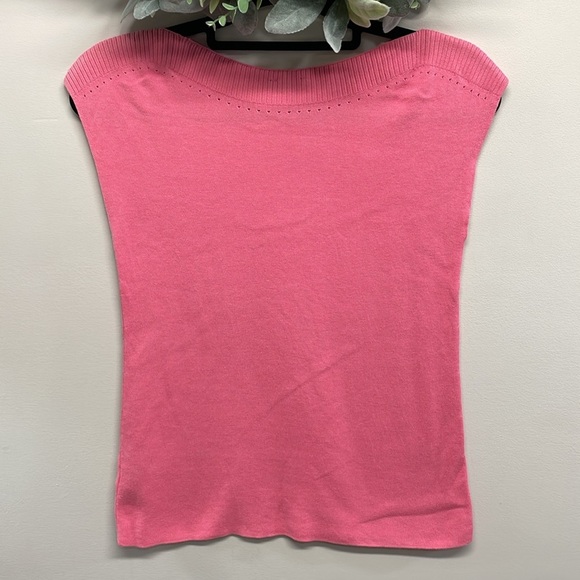 Talbots Cap Sleeve Bateau Neckline Sweater Ribbed Pointelle XS - Picture 2 of 12